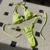 Women's Swimwear Prowow Sexy Two Piece Women Micro Bikinis Set Lace Up Thong Summer Bathing Swimsuits Solid Color Holiday Beach Outfits