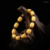 Charm Armband Natural Amber Old Beeswax Bucket Bead Armband Women's Buddha Jewelry 2024