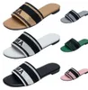 2023 Paris Embroidered Dazzle Designer Slippers Womens Sandals Summer Beach Stripes Casual Flat Sliders Women Ladies Flip Flops Embroidery Mainstream Shoes 46436