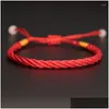 Charm Bracelets Lucky Red Thread Bracelet For Women Men Handmade Adjustable Braided Braslet The Birth Year Brazalete 3 Styles Armband Dhzm2