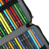 Bolsas de lápis colorido capa 124 slots por lápis com zíper, tecido de fechamento de tecido de grande capacidade para caneta para canetas em aquarela