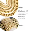 Groothandel mode heren 12 mm hiphop cubaanse link ketting sieraden dames luxe 18k vergulde roestvrijstalen Miami-ketting