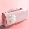 Bags Stress Reli Pencil Bag Handle Pen Case 2 Zippers Korea Stationery School Supplies Pencil Pouch Cute Organizer Lovely Gift