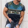 T-shirts masculins T-shirt pour hommes vintage Imprimé ethnique Casual Short Summer Round Streetwear Sweat-shirt lâche masculin