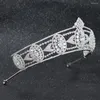 Haarclips Kristallen CZ Cubic Zirconia Wedding Bruidale tarwe Tiara Diadeem Crown Women Prom Jewelry Accessories CH10258