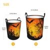 Sac à linge Dirk Basket Halloween Forest Night Pliage Vêtements Rangement Bodet Toy Organisateur imperméable Home