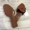 Slippare Traf Leisure inomhus Flat Sandals 2024 Summer Casual Brown Women Slipper Cross Straps Instep Heel Pad Shoes för H240403DYCD