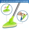 Peelingreinigungsbürste 3in1 Duschreinigung Pinsel Badewanne Fliesenpeeling Pinsel Ausleitbar 180 ° Rotatable Badezimmer Dreieck Reinigung Mop