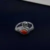 Cluster anneaux Yysunny Animal Duck Dinger Rings 925 STERLING SILP CARNELIAN RING Thaïlande Jewelry Silver Ladies Party Ring L240402