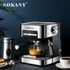 コーヒーメーカー850W 1.6L水タンクを備えた家庭用イタリアのコーヒーマシン家庭自動エスプレッソマシンY240403