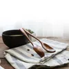 Baking Tools 5PCS Japanese Style Solid Wooden Spoons Natural Long Handle Soup For Eating Adult Kitchen