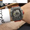 Zegarki luksusowe mechaniczne szwajcarski ruch ceramiczny gumowy pasek Guma wysoka lufa przepiórki RM35-01 Seria 2824 Taśma z włókna węglowego Malefmgx