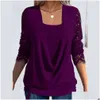 Kobiety w rozmiarze damskim Spring Spring LG Sleeve Solid Knit Tops Elegancki pasza tunikowa dla wysokiej jakości do odzieży L-3XL S0NB DHROP DHJJQ