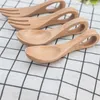 Flatware sets 50set/lot houten draagbaar tafelwerk houten bestek bamboe vork reissy service suit milieukeukengereedschap groothandel