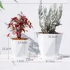 2024 1 Pcs Plastic Resin Flower Pots New Geometric Nordic Simple White Thickened Green Radish Fleshy Flowerpots Indoor Plants for Resin