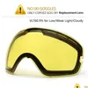 Skidglasögon Nya Copozz Ouble Brightening Lens för av modellen GOG201 Öka ljusstyrkan Molnig natt för att användas med Sports Otzne