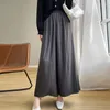 Kjolar kvinnor culottes acetat flödande a-line kjol satin medellängd 2024 modell