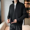 Chandail à hommes 2033 Spring and Automne Saison Fashion Simple Sports Loose Loose Retend Up Neck Pit Stripe Solid Color Trend polyvalent D DHM18