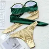 Moda de banho feminina Splicing Straplo Banduau Bikinis Conjunto 2023 Mujer Swimsuit Womenwearwarwar