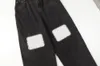 xinxinbuy erkek kadın tasarımcı pantolon paris diz çiçek mektubu nakış denim bahar yaz gündelik pantolon siyah mavi xs-3xl