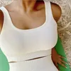 Geribbelde sport beha voor vrouwen yoga crop top naadloze fitness tops met verwijderbare pads vrouw gym workout vest ondergoed push up 240403