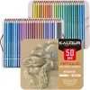 Pennor Kalour 50/72Colors Macaron Metallic Pastell Colored Pencils Artists Mjuk kärna Ritning Sketch Pencil Set for Painting Art Supplies