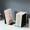 2 pezzi Clear Acrylic Bookends Organizzatore a forma di scrivania a L Desktop Libro Desktop Libro scolastico Ufficio Accessori decorativi