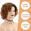 Wigs HAIRJOY Short Burgundy Curly Wigs for Black Women Ombre Wine Red Short Synthetic Hair Wig