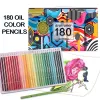 Bleistifte professionelle Set Malvorlagen von 180 Farben weiche Wachsekerne Zeichnen von Skizzierschattierungen Malvorlagen.