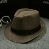 Berets Fashion Unisexe Paille Fedora Sun Hat Panama Men de brut
