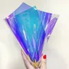 50 * 95 cm rouleau irisé holographique transparent transparent en PVC Film laser Rainbow Vinyl Bow Sac Certe artisanat Matière faite à la main