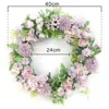 Decorative Flowers 38cm Simulation Wreath Door Hanging Decoration Colorful Display Window Wedding Pography Props Peony Hydrangea Garlands