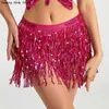 Urban Sexy Dresses Women Bohemian Chains Sequin Belts Belly Dance Skirt Party Sexy Performance Costume Long Tassel Clubwear Indian Hip Skirts Bling 240403