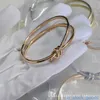 Bracelet à nœuds noués torsadés pour femmes V Gold High Version Full Star Gold Half Half Classic Gold Gold Gold Gold Gold Gold