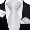 Bow Ties Luxury White Wedding Tie Set Handkerchief Cufflinks Prom Party Men Suits Accessories Gift For Husband 8cm Neck Wholesale