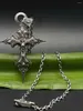 Pendant Necklaces Gothic Jesus Skull Cross Necklace Personalized Men's Retro Punk Prayer Lucky Amulet Jewelry