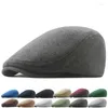 Berets Adjustable Sboy Caps Men Woman Casual Beret Flat Ivy Cap Soft Solid Color Driving Cabbie Hat Unisex Black Gray Hats Gorras