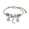 Família da moda Família Diy Star Moon Pingente Hollow Heart Heart Breaded Bracelet O9ob