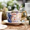 Mugs Ceramic Coffee Cup Saucer Gift Box Chinese Style Creative Color Matching Teacup Set Blue And White Porcelain Handle Mug Water