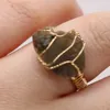 Bant halkaları doğal druze taş açık yüzük altın sarılı düzensiz acik parmak yüzüğü kadın partisi düğün takılar toptan 15-22mm