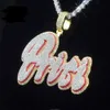 Factory Initial Iced Out Jewelry Gold Plated VVS Moissanite Diamonds Cuban Chain 3D Custom Name Hip Hop Letter Pendant