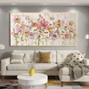 モダンな家の装飾壁画キャンバス油絵100％手描きの抽象的な花の壁のアート絵画装飾リビングルームの花のキャンバスペインティング