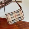 New Luxury Shoulder Bag Bur War Horse Plaid Underarm Vitage Mahjong Medieval Single Handbag Womens