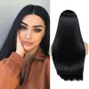 Perruques fantaisistes Wlong Straitement Wig Synthétique Natrual Black Color Part Midle résistant à la chaleur Fibre Fibre Pérothes Full Pernues Full pour Wome