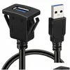 Connecteurs de câbles d'ordinateur USB 3.0 Panneau F Extension de montage avec boucle pour le tableau de bord du bateau de voiture de voiture Tableau de bord 1M Drop livraison Comput OTR9P