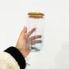 BPA бесплатно 16 унций пустые сублимации ombre gelly clear transparent crystal ocea ocean blue Carged Стекло из стекла 16 унций.