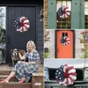 Dekorative Blumen 4. Juli Kranz Veteranen Day Patriotic Americana Handgefertigte Gedenkfestival Garlanddekoration