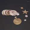 Fleurs décoratives Champagne Mariage Party Décoration Circle Garland Twinkle Star Streater Stars Banner Feeding Engagement Supplies