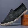 Scarpe casual tela maschile primavera estate per leisure antiscivolo con pilota che lavora in tela leggera slittamento traspirante su uomini scarpe#23009