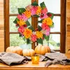 Dekorativa blommor Levande kransar för ytterdörr Jul Thanksgiving Decoration Simulation Garland Chrysanthemum Wreath Window Sug Cups